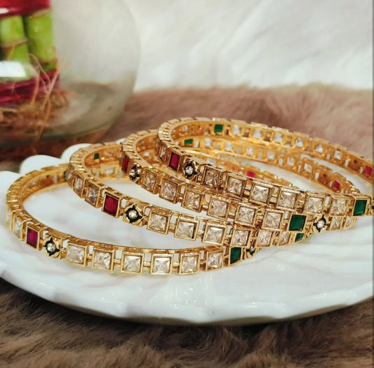 3 side daimond bangles